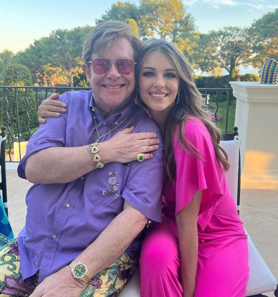 Elton John and Elizabeth Hurley