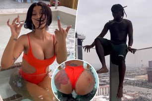 Cardi B and Offset in a Las Vegas pool.