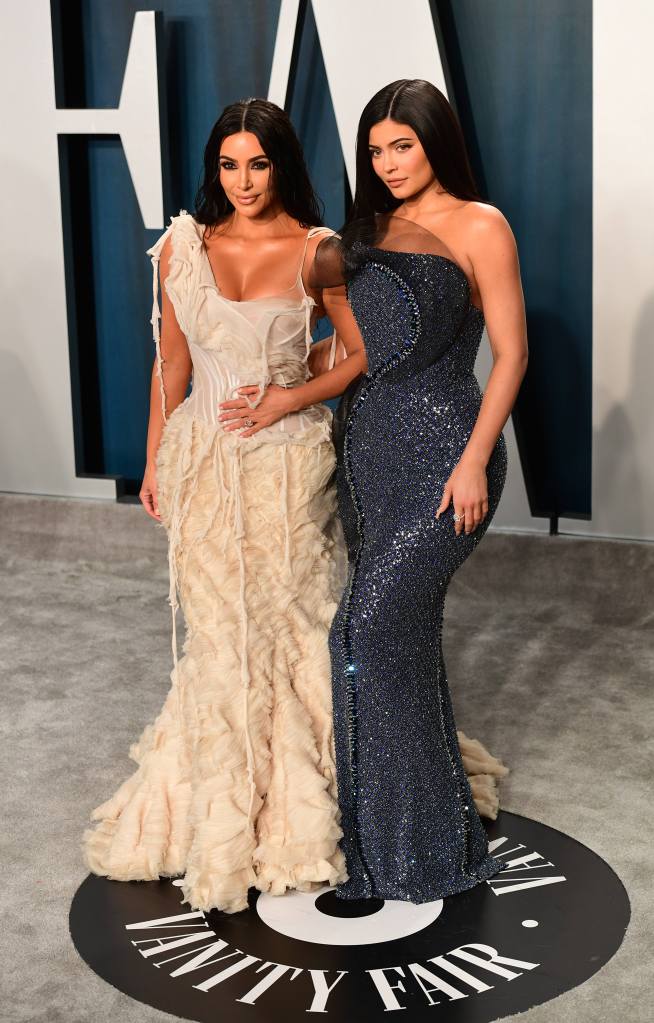 Kim Kardashian, Kylie Jenner in gowns at Vanity Fair Oscars Party in 2020. 