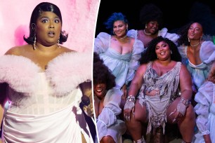 Split images of Lizzo.