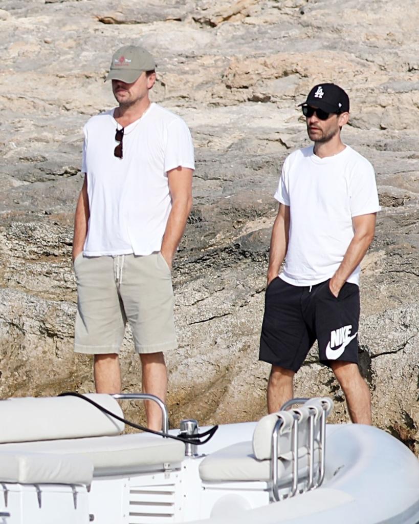 Leonardo DiCaprio and Tobey Maguire in Spain.