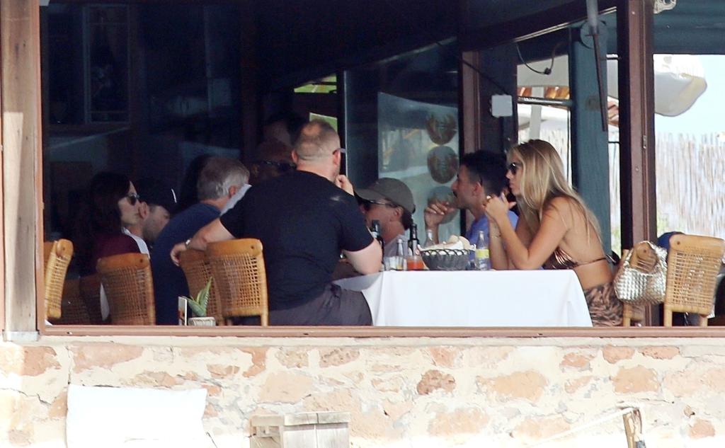 Leonardo DiCaprio's entourage at Es Molí de Sal.