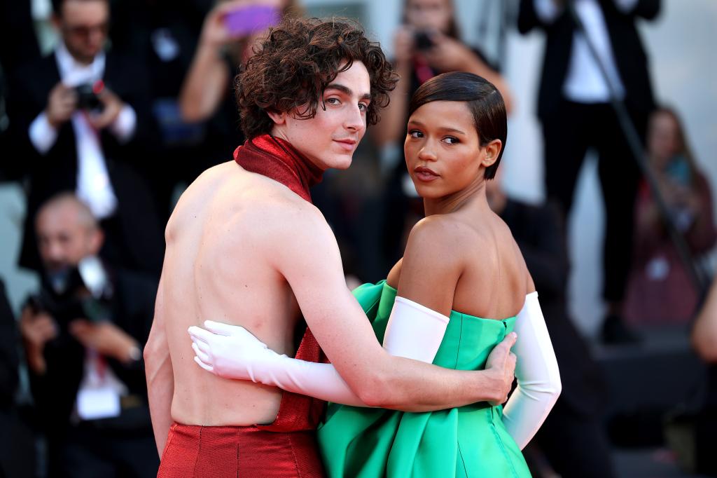 Timothée Chalamet and Taylor Russell 
