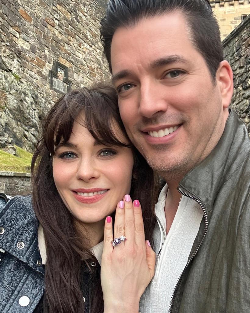 Zooey Deschanel with Jonathan Scott.