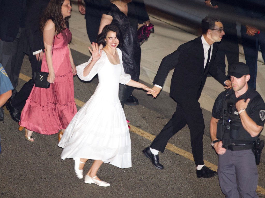 Margaret Qualley at her wedding with Jack Antonoff