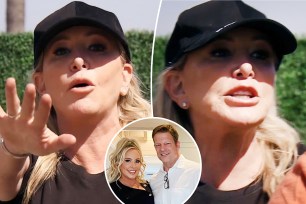 Two split photos of Shannon Beador screaming and a small photo of Shannon Beador and Janssen