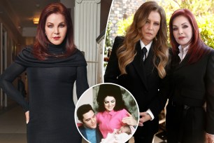 Priscilla Presley and Lisa Marie Presley, as well as Elvis Presley inset