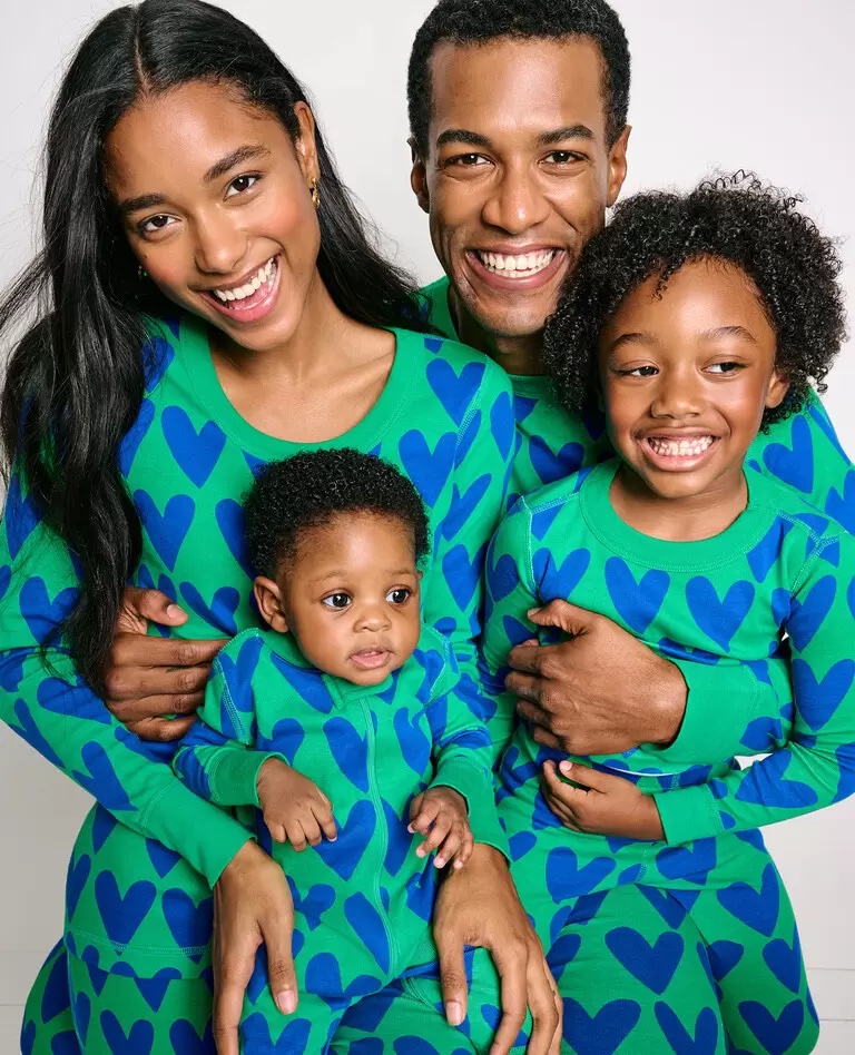 a green heart pajama set