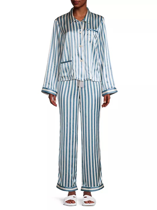 A model in striped pajamas