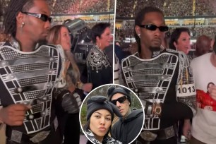 Offset and Kris Jenner, with an inset of Kourtney Kardashian and Travis Barker