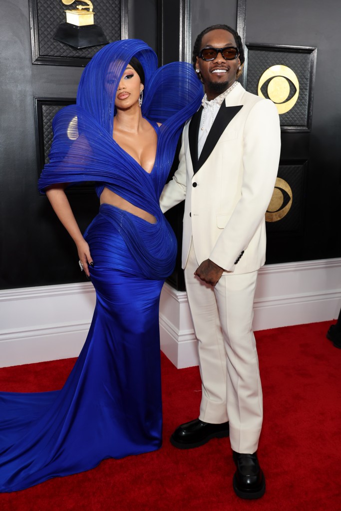 Offset and Cardi B on a red carpet. 