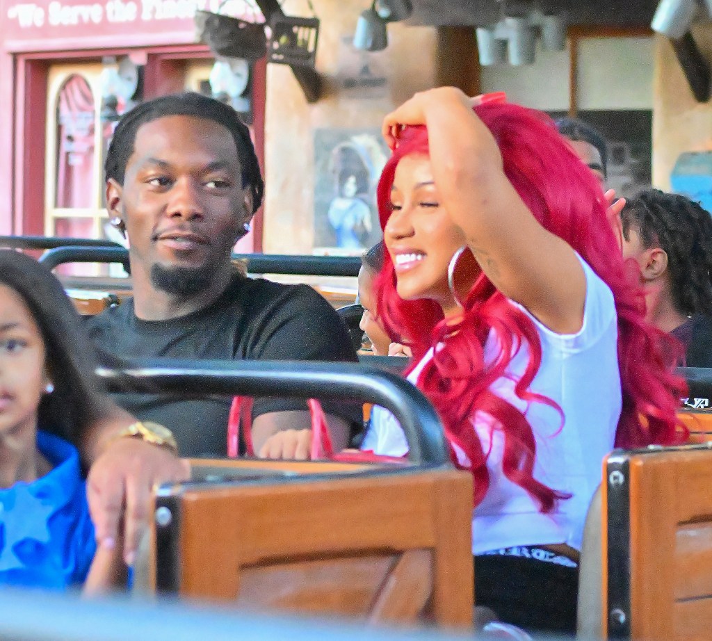 Cardi B and Offset with their kids at Disneyland. 