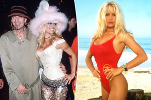 Pamela Anderson split image.