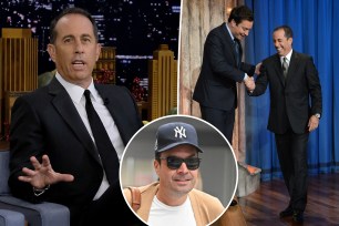 Jerry Seinfeld and Jimmy Fallon split image.