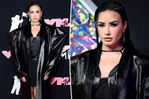 Demi Lovato goes rocker chic on the VMAs red carpet