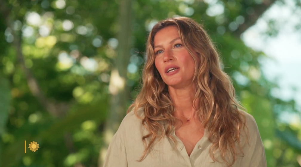 Gisele Bündchen speaking on "CBS News Sunday Morning."