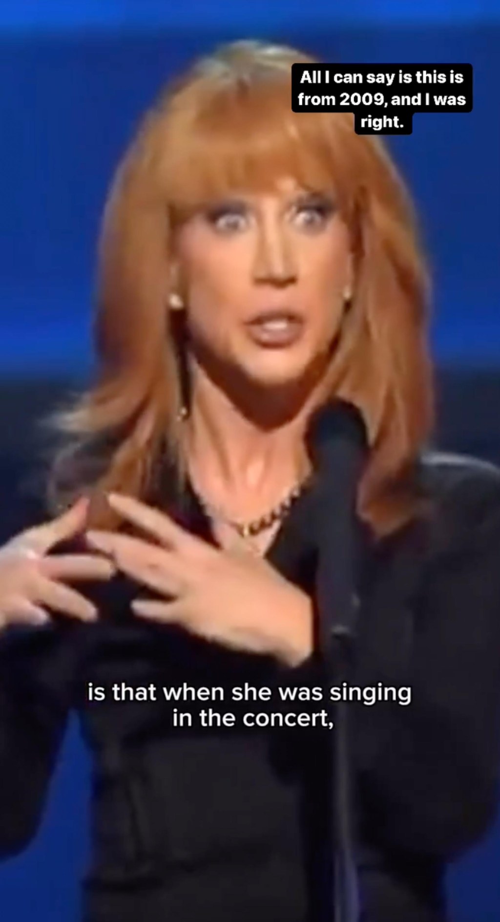 Kathy Griffin in a 2009 comedy clip.