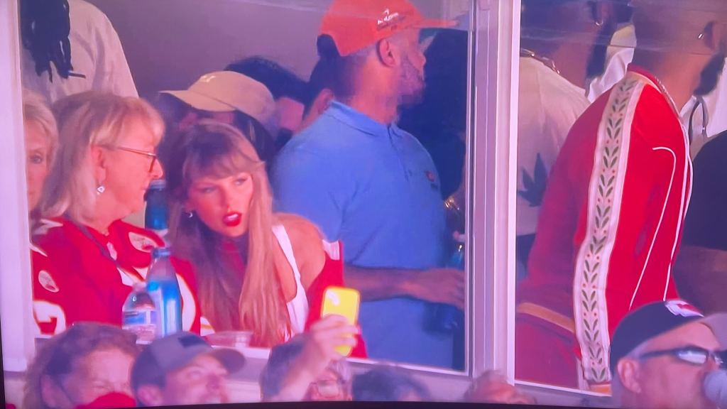 A photo of Taylor Swift and Donna Kelce