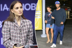 Natalie Portman and Benjamin Millepied split image.