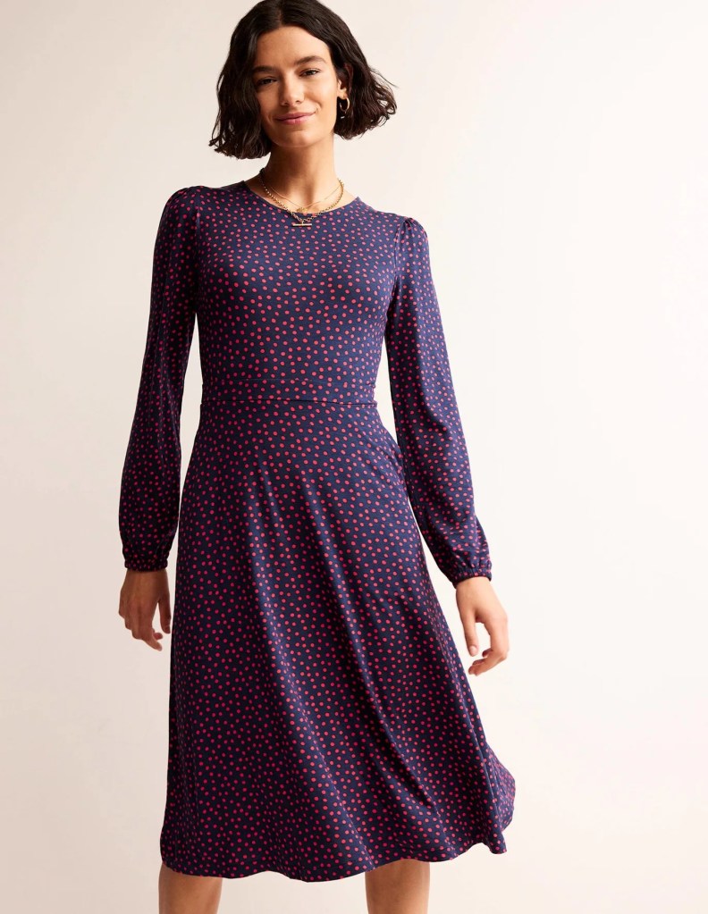 A model in a Boden dress