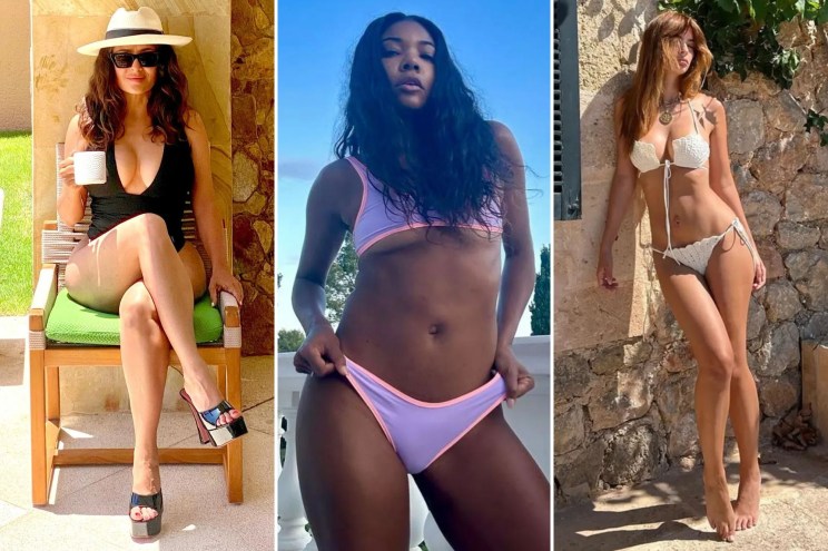 Salma Hayek, Gabrielle Union and Emily Ratajkowski wearing swimsuits