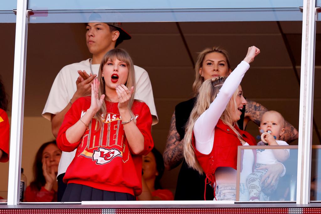 Taylor Swift with Brittany Mahomes and Jackson Mahomes