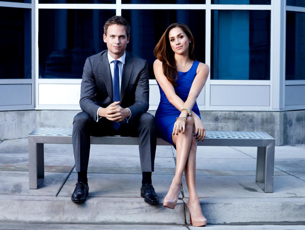 Patrick J. Adams and Meghan Markle on Suits