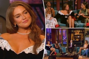 A split photo of Bryn Whitfield on the "RHONY" reunion and Ubah Hassan and Brynn Whitfield on the "RHONY" reunion and the "RHONY" cast sitting in the reunion