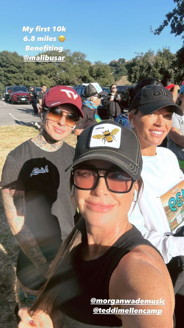 A selfie of Teddi Mellencamp, Kyle Richards and Morgan Wade running