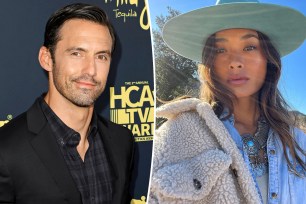 Milo Ventimiglia and Jarah Mariano split image.