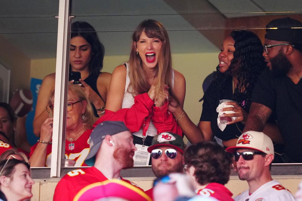 Taylor Swift at a Kansas City Chiefs game. 
