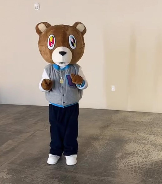 North West dressed as the bear from Kanye West’s Graduation album cover