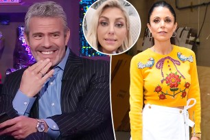 Andy Cohen split with Bethenny Frankel, as well as an inset of Gina Kirschenheiter
