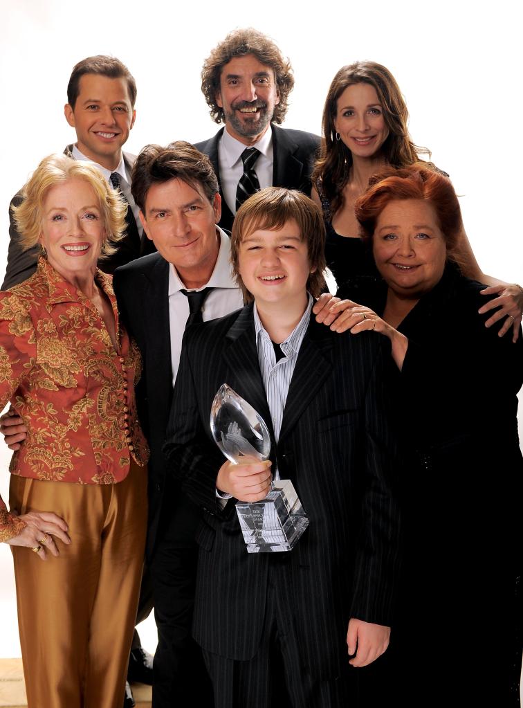 Charlie Sheen, Chuck Lore and the cast of "Two and a Half Men." 