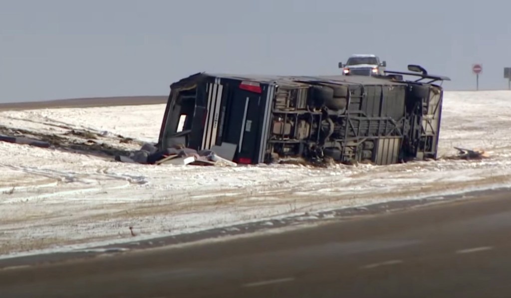 There appeared to be snow and ice on the ground around the area of the incident, according to reports.