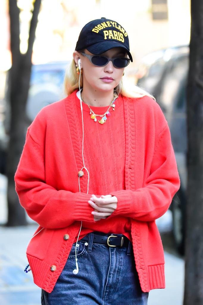 Gigi Hadid walking in NYC.