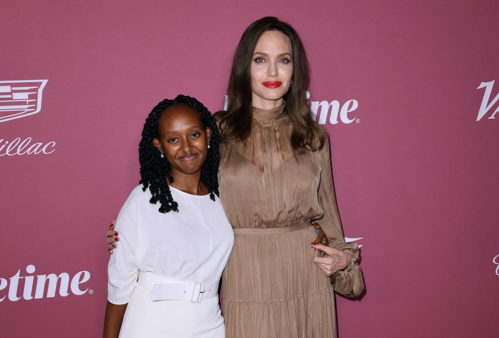 Zahara Jolie-Pitt and Angelina Jolie at an event in 2021.