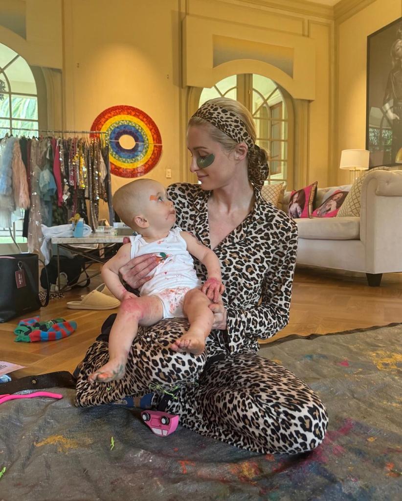 Paris Hilton and her son Phoenix