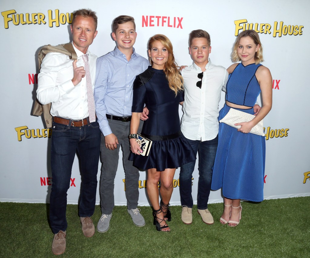 Candace Cameron Bure, Valeri Bure and their kids at 2016 "Fuller House" premiere