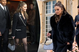 Selena Gomez styling the same purse two ways