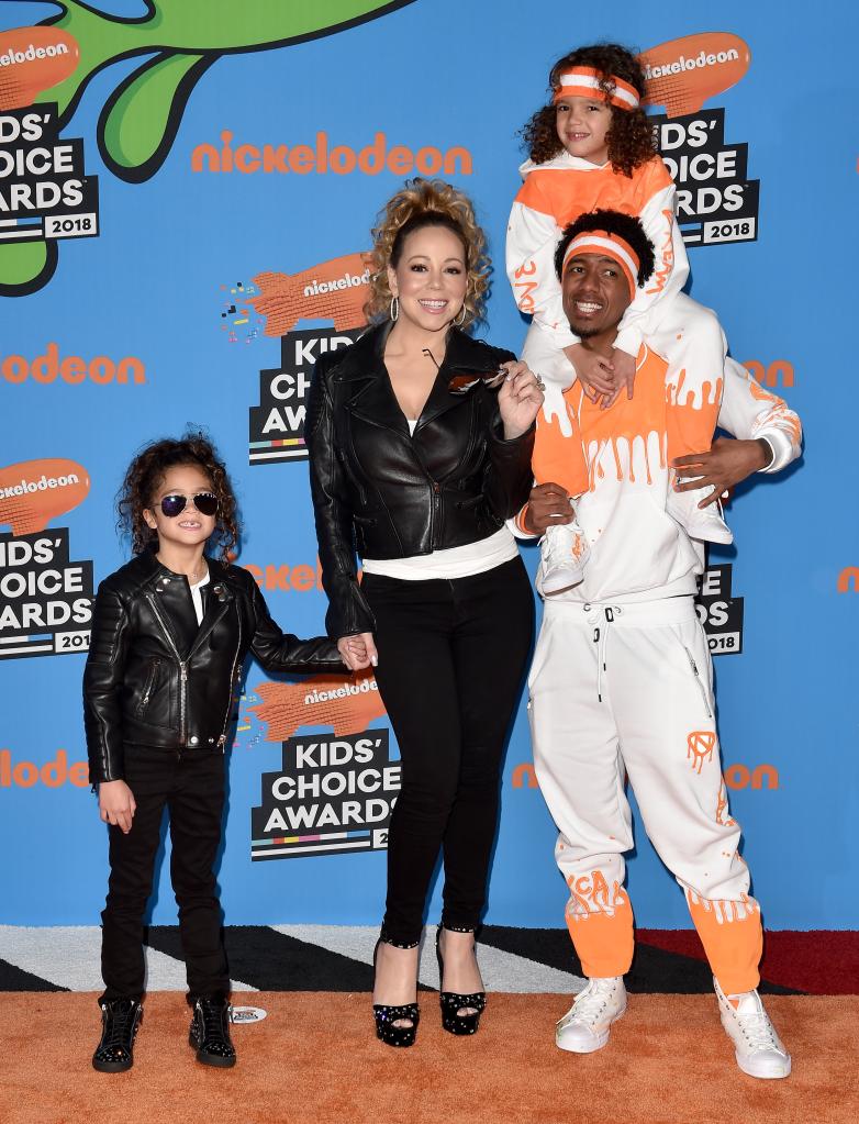Mariah Carey, Nick Cannon and kids at 2018 Kids' Choice Awards