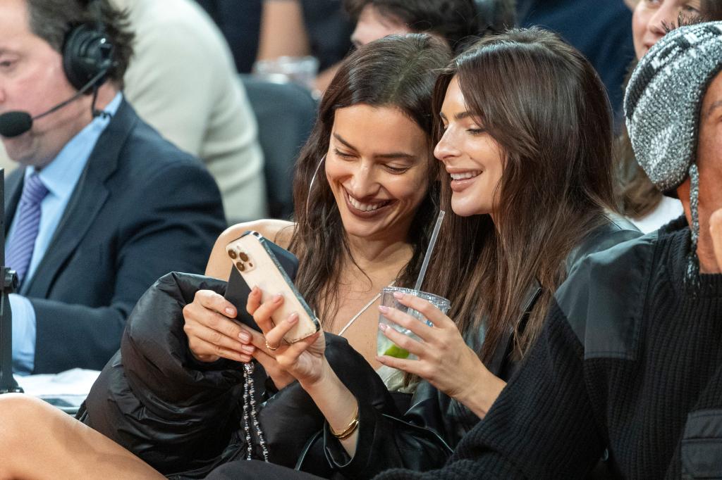 Models Irina Shayk and Emily Ratajkowski at Knicks game