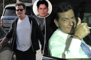 Charlie Sheen split image.