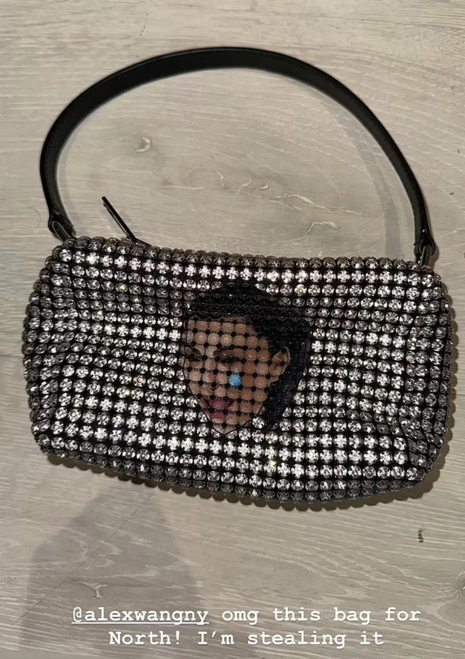 Alexander Wang bag with Kim K's face on it