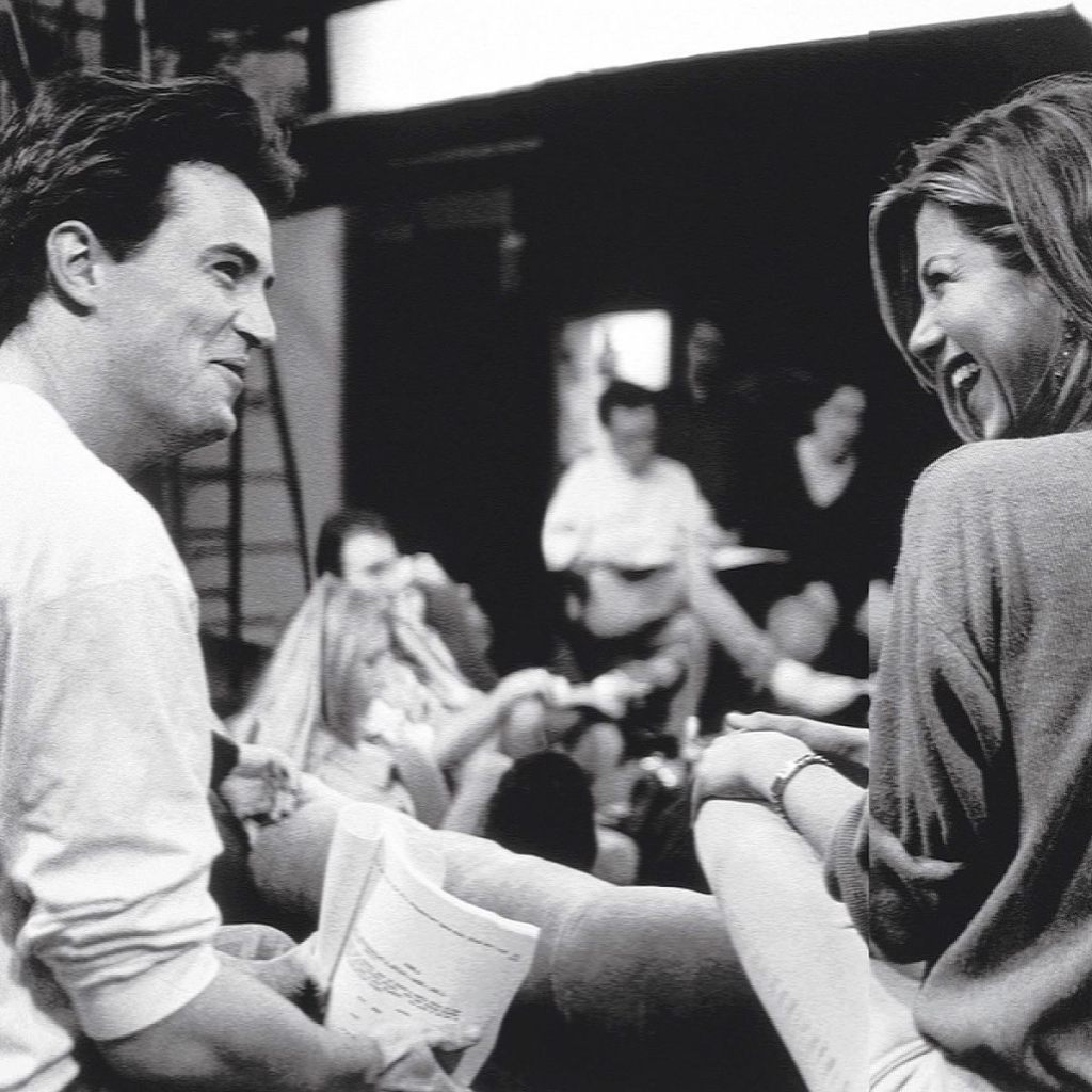 matthew perry and jennifer aniston laughing