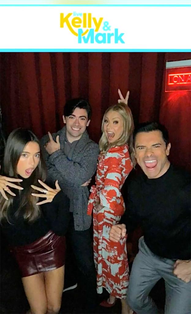 Michael Consuelos, Lola Consuelos, Kelly Ripa and Mark Consuelos on "Live"