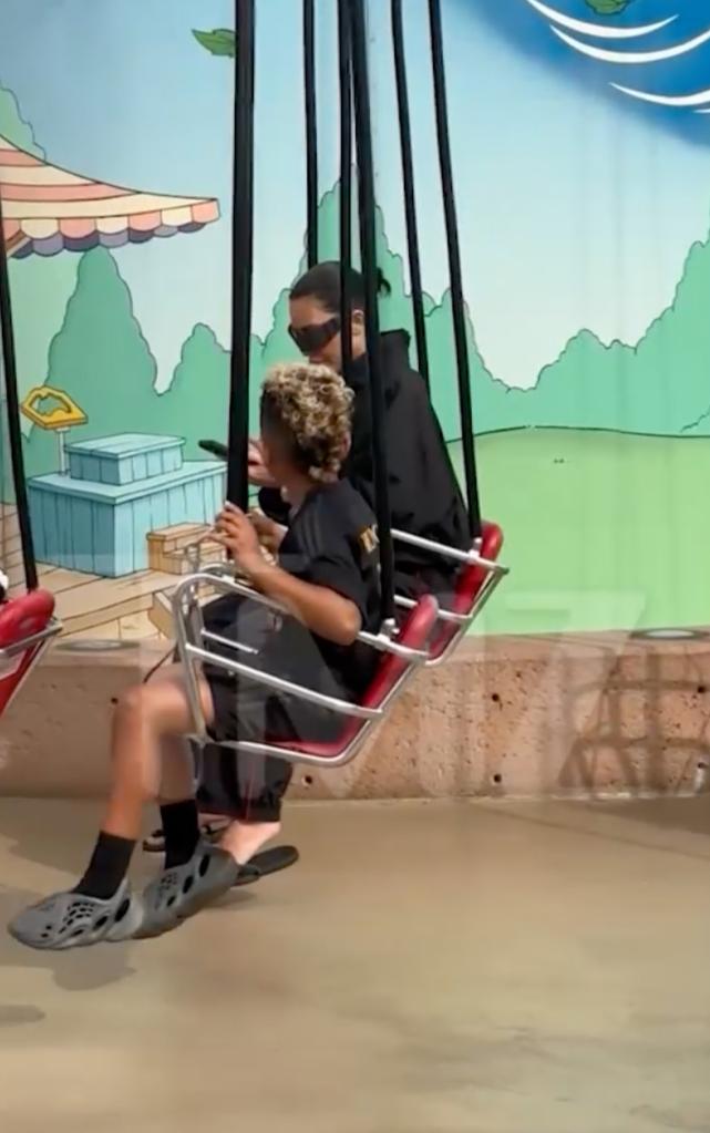 Kim Kardashian with Saint West at Disneyland