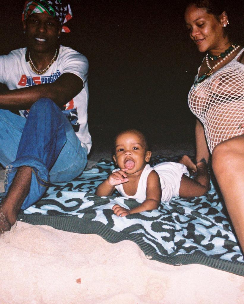 Rihanna, A$AP Rocky, and their son RZA.