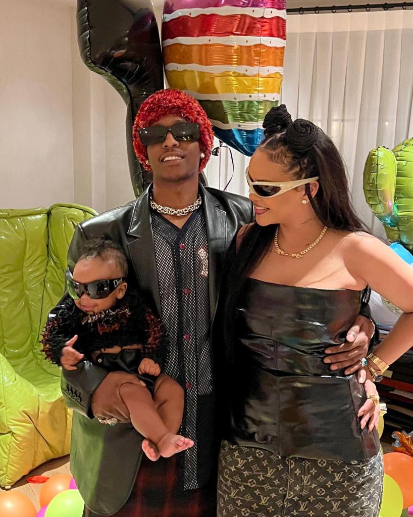 Rihanna and A$AP Rocky with their oldest son, RZA.