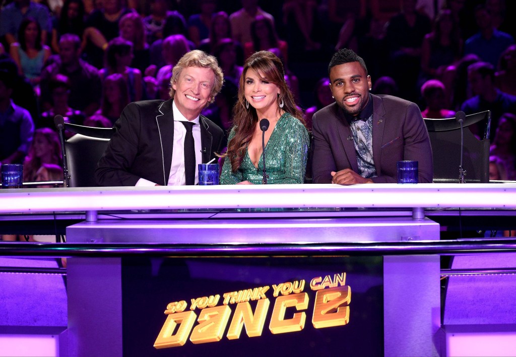 producer Nigel Lythgoe and singers Paula Abdul and Jason Derulo on "So You Think You Can Dance"